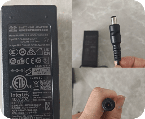*Brand NEW* Suitable for Gangqi GQ72-190342-E1 Power Adapter 19V 3.42A 65W Round Mouth With Pin Transformer Ch